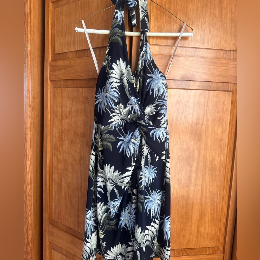 Tommy Bahama Navy Floral Twist-Front Mini Dress XS - Picture 5 of 9